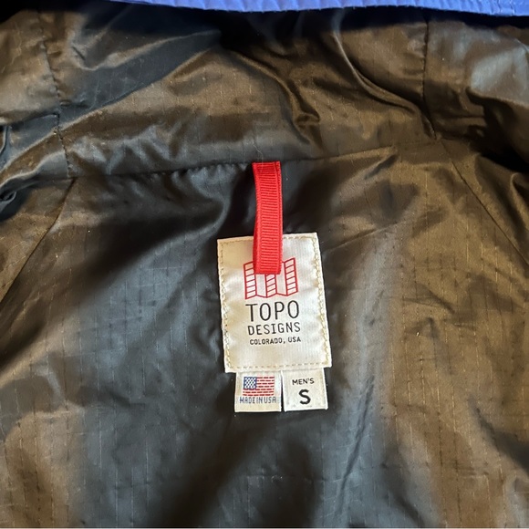 Topo Designs Men’s Mountain Jacket Size Small, Blue - Picture 3 of 5